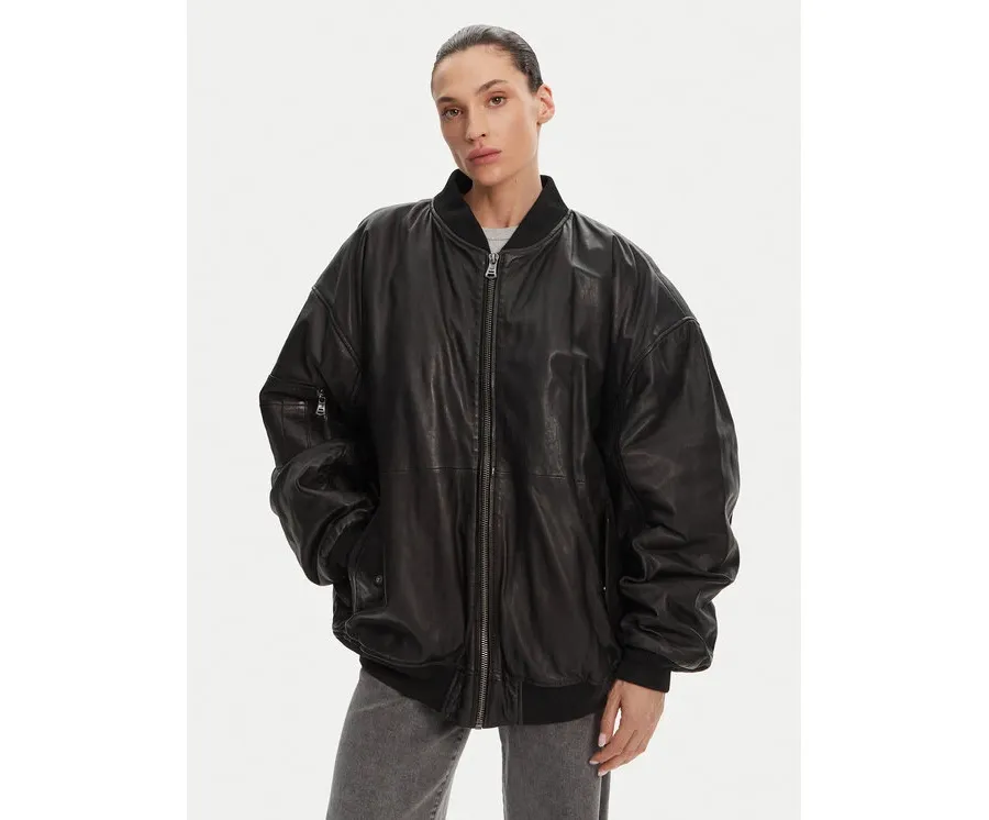 obrazek 1 Serge Pariente Kurtka skórzana Oversize Girl Czarny Oversize