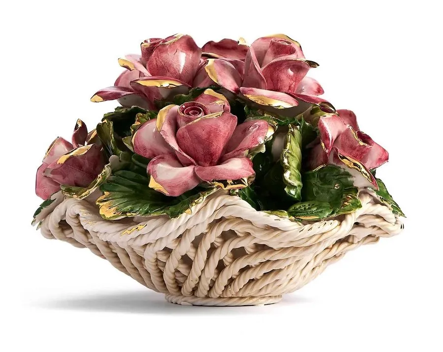 obrazek 5 Elegancka ozdoba ceramiczna z różami do salonu