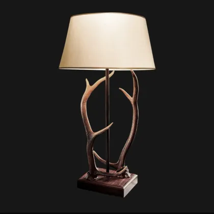 Zdjęcie Unikalna lampa z podwójnym porożem