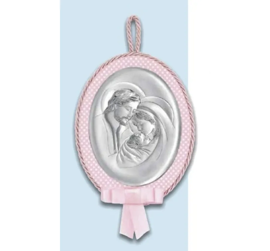 obrazek 1 Wyjątkowa pozytywka z przedstawieniem świętej rodziny w kolorze różowym