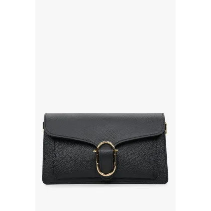 Zdjęcie Estro: Czarna torebka damska na ramię ze skóry naturalnej