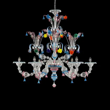 Zdjęcie Cudowny włoski żyrandol ze szkła murano - do salonu