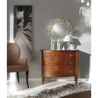 Zdjęcie Designerskie srebrne lustro w stylu nowoczesnym