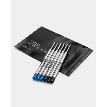 Picture Tibaldi brand pen refills 3 blue + 3 black