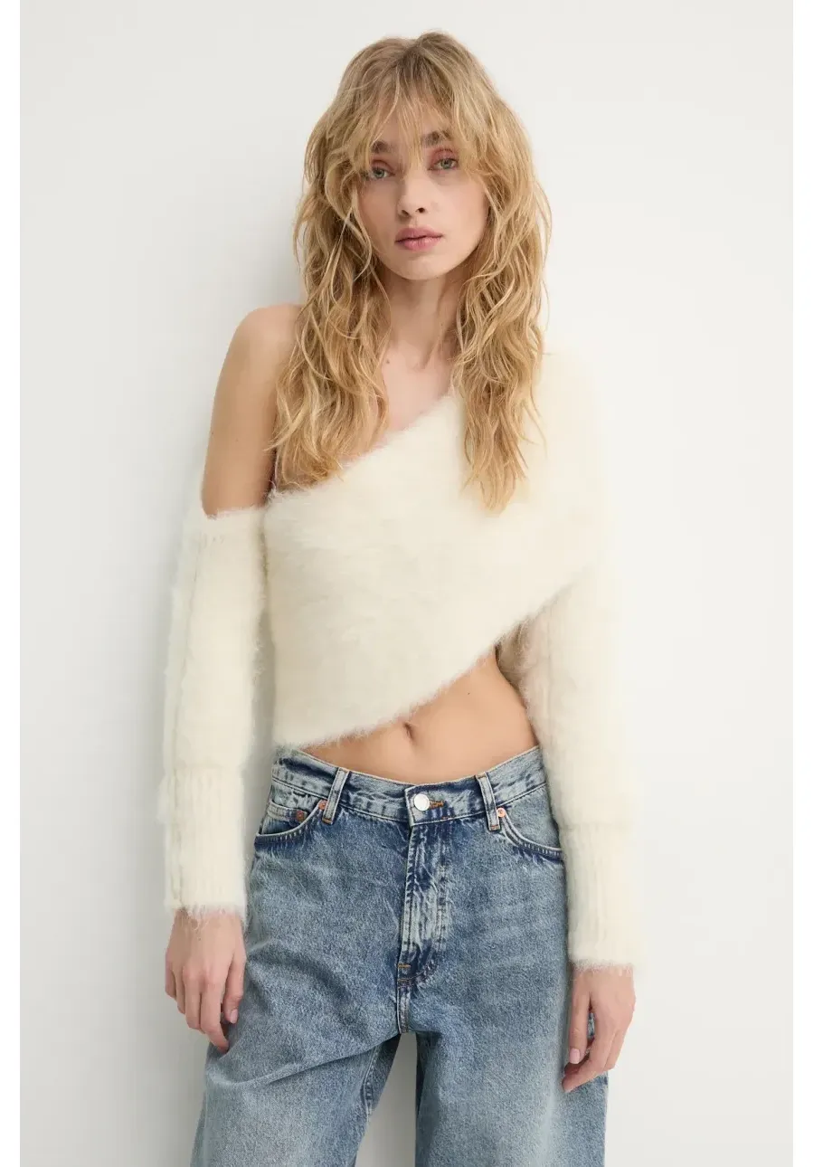 obrazek 1 Sunnei sweter wełniany kolor beżowy gładki RTWWKNW002