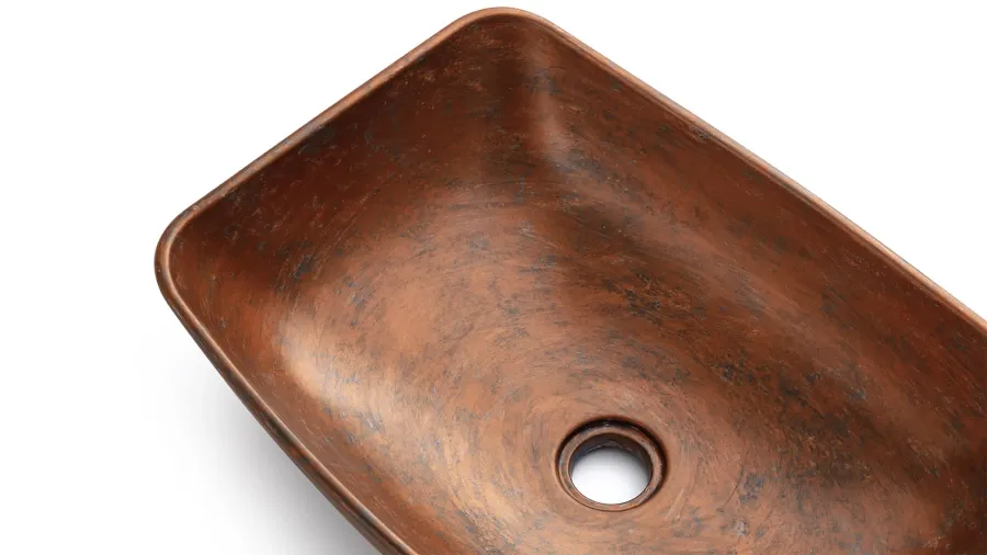 obrazek 3 Oszałamiająca umywalka 50 cm VIRGO BASIC – AGED METAL, miedziany i niebiesko-szary, lakier matowy