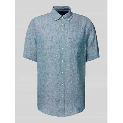 Zdjęcie Koszula casualowa o kroju regular fit z lnu z kołnierzykiem typu button down