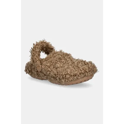 Zdjęcie Crocs kapcie Classic Doodle Fur Lined Clog kolor beżowy 210849