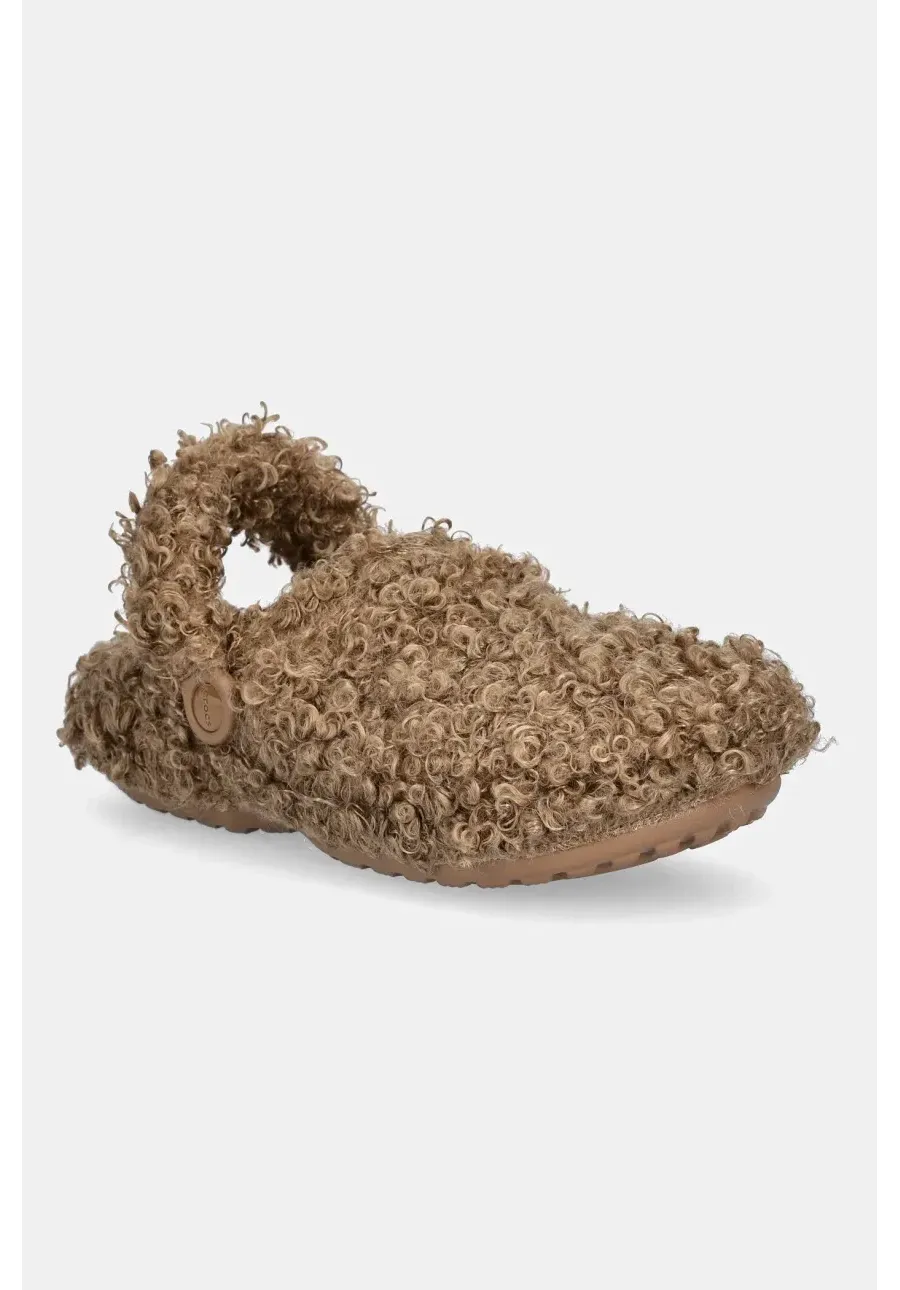 obrazek 1 Crocs kapcie Classic Doodle Fur Lined Clog kolor beżowy 210849