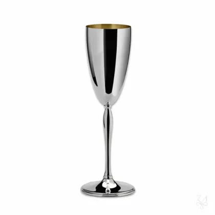 Picture Stylish silver champagne glass with a unique modern shape - Zaramella Argenti