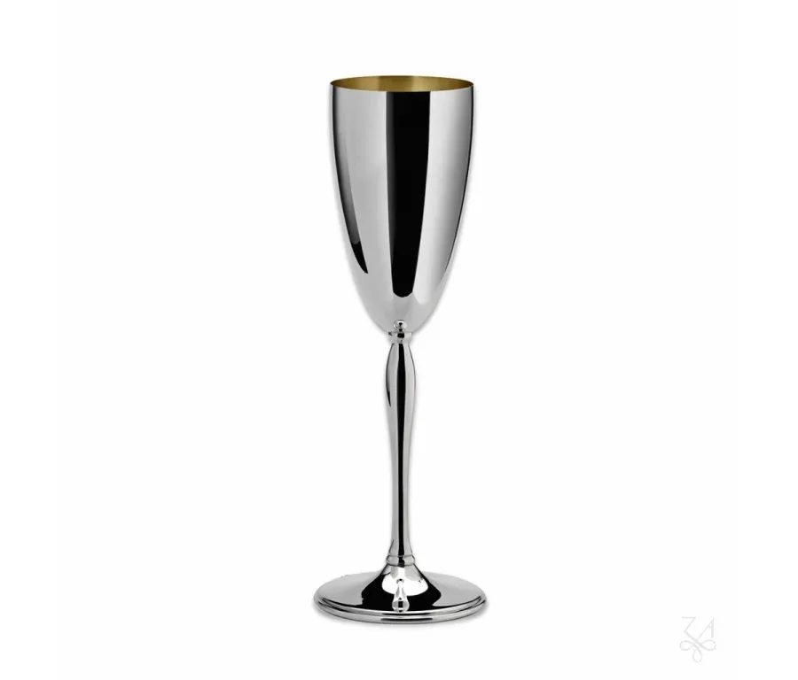 picture 1 Stylish silver champagne glass with a unique modern shape - Zaramella Argenti