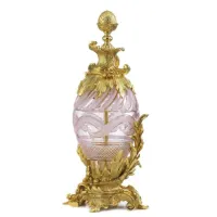 Picture Italian decorative vase made of crystal and gilded bronze