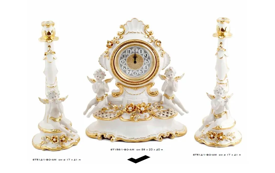picture 1 Beautiful, baroque clock with angels and flowers - Bruno Costenaro