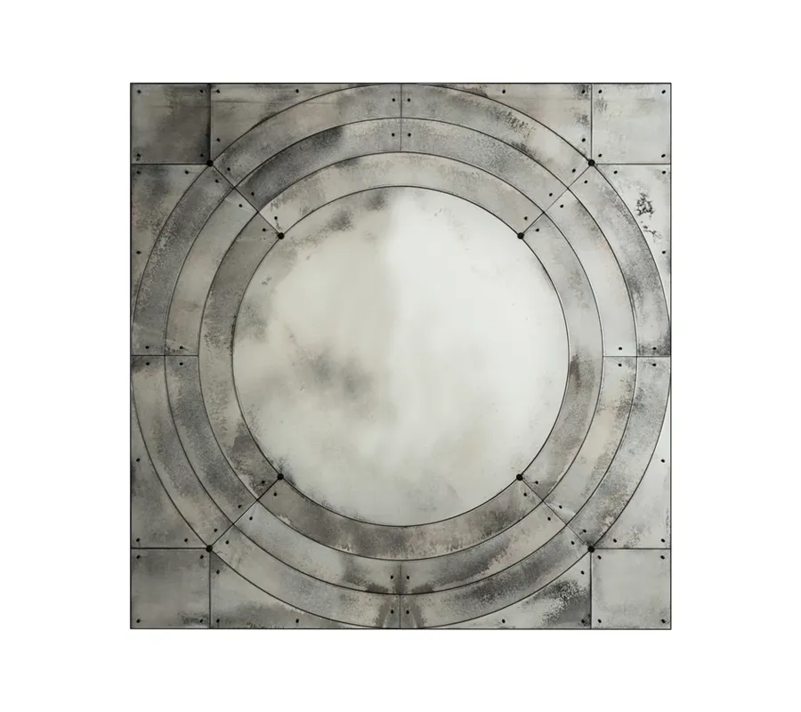 kwadratowe lustro na ścianę w stylu art deco