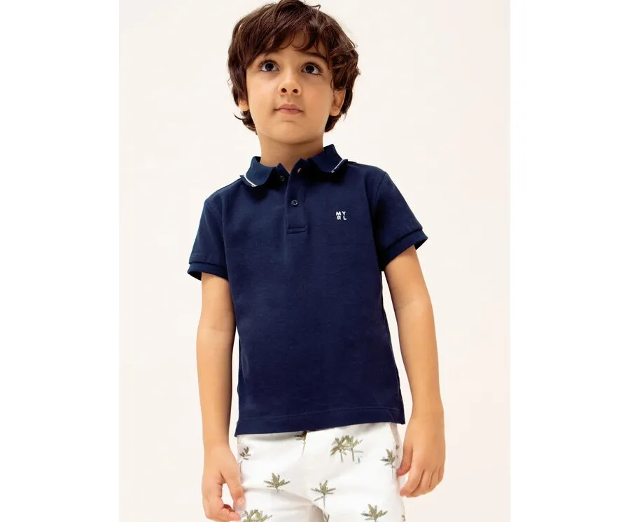 obrazek 1 Mayoral Komplet polo i spodenki 3241 Kolorowy Regular Fit