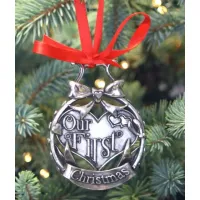 Picture Christmas tree decoration made of pewter -