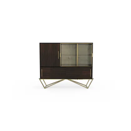 Picture Minimalist sideboard with brass accents - Porus Studio