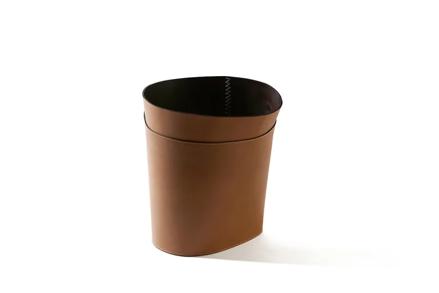 obrazek 1 Piękny skórzany włoski kosz – 37 cm