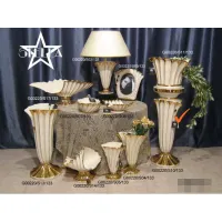 Picture Original ceramic column decorated with crystals