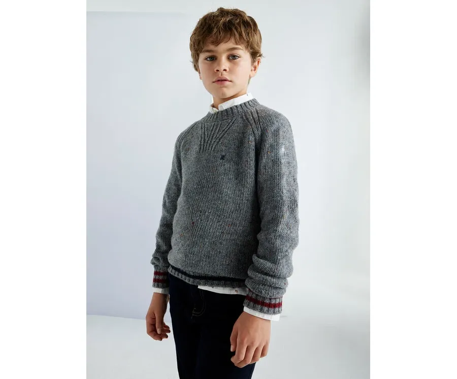 obrazek 1 Mayoral Sweter 7390 Szary Regular Fit