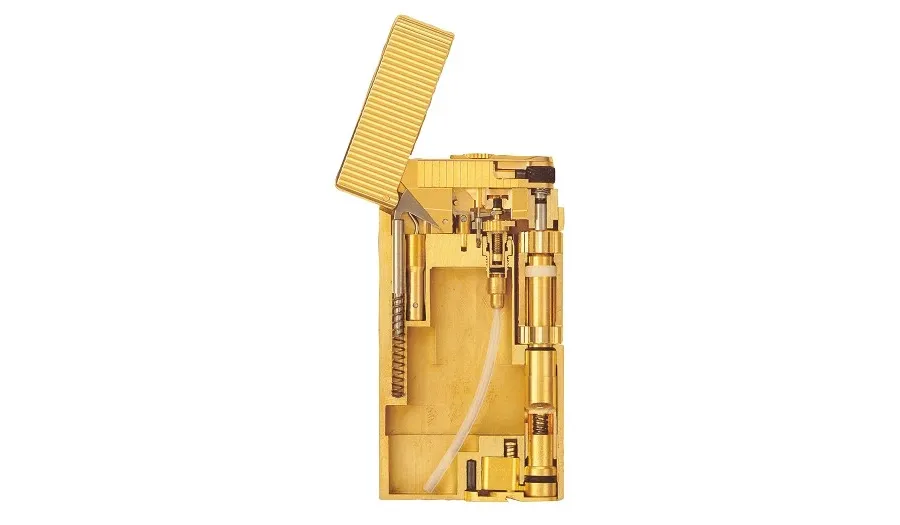 picture 2 CHINESE LACQUER, BLACK Gold-plated lighter