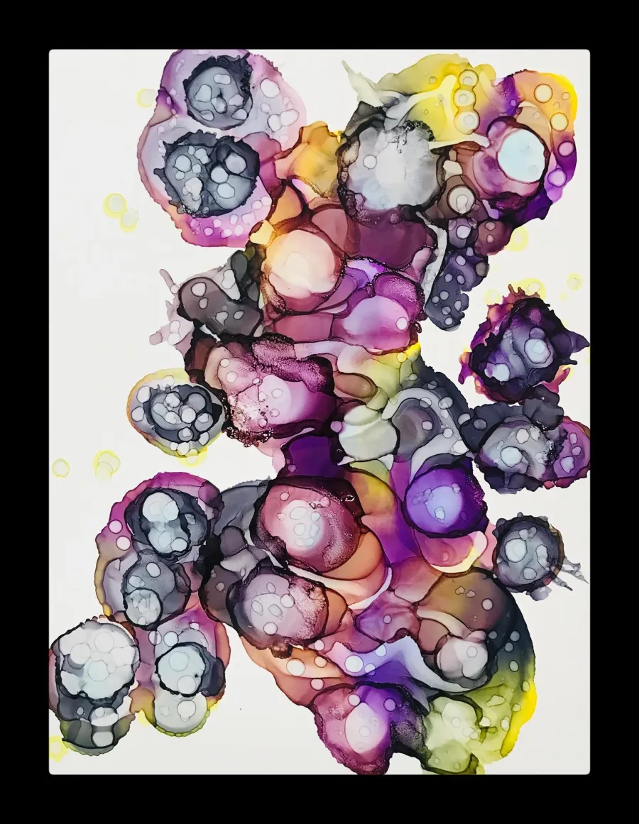 obrazek 1 Plum and lemon, tusze alkoholowe na papierze yupo