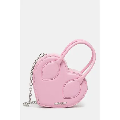 Zdjęcie AMBUSH torebka skórzana Heart Top Handle Bag kolor różowy 12115033