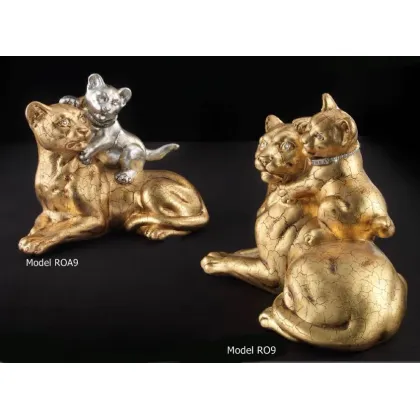 Picture Beautiful panthers with a baby - ceramic decorations