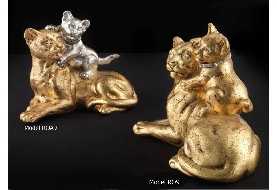 obrazek 1 Piękne pantery z maleństwem - ceramiczne ozdoby