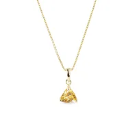 Zdjęcie Wisiorek z żółtego złota z cytrynem o szlifie trillion KLENOTA