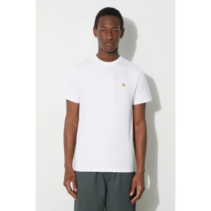 Zdjęcie Carhartt WIP t-shirt bawełniany S/S Chase T-Shirt męski kolor biały gładki I026391.00RXX