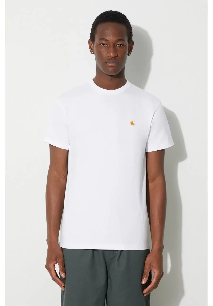obrazek 1 Carhartt WIP t-shirt bawełniany S/S Chase T-Shirt męski kolor biały gładki I026391.00RXX