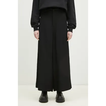 Zdjęcie Y-3 spodnie Rayon Twill Wide Pants damskie kolor czarny szerokie high waist JD1763