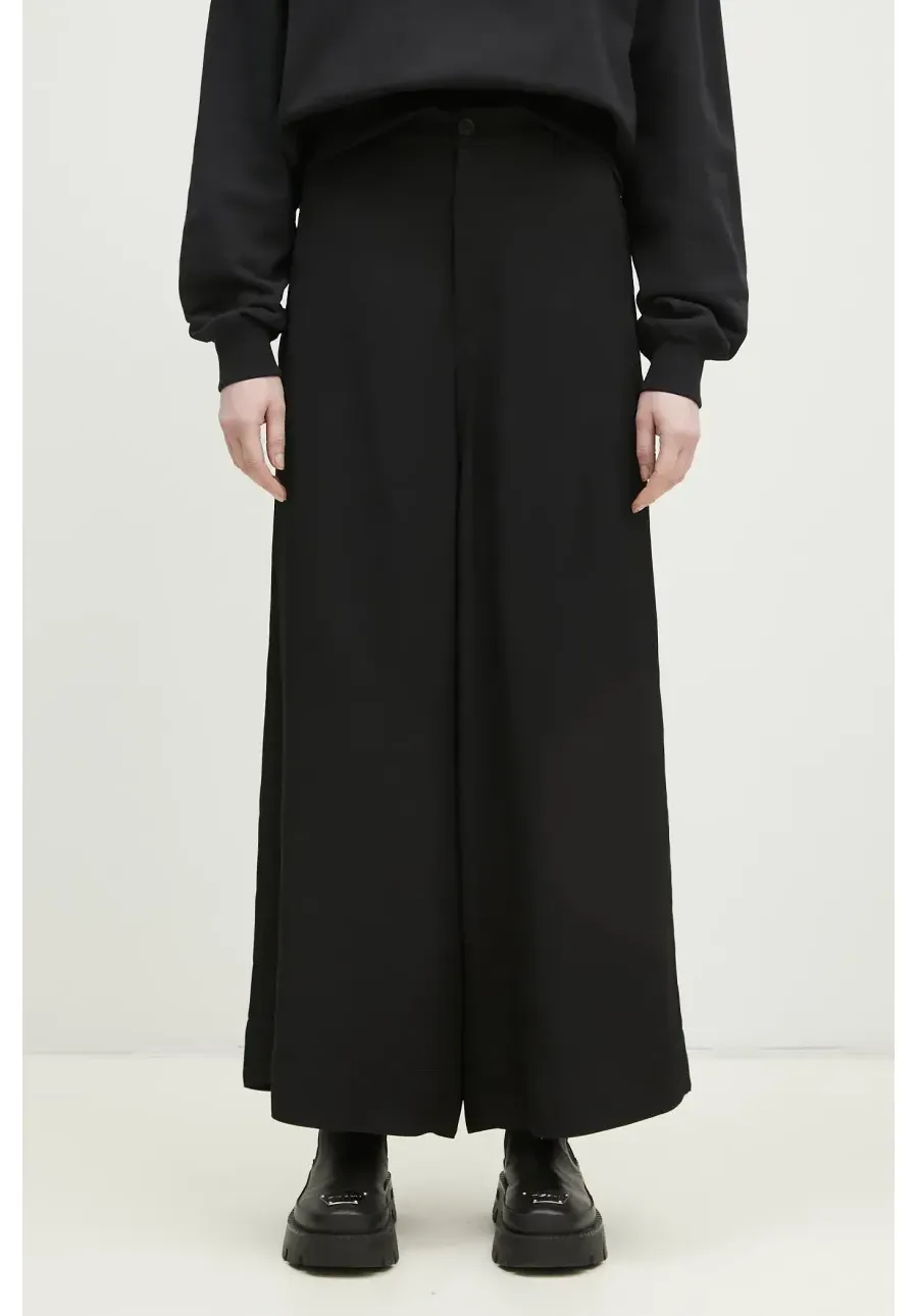 obrazek 1 Y-3 spodnie Rayon Twill Wide Pants damskie kolor czarny szerokie high waist JD1763