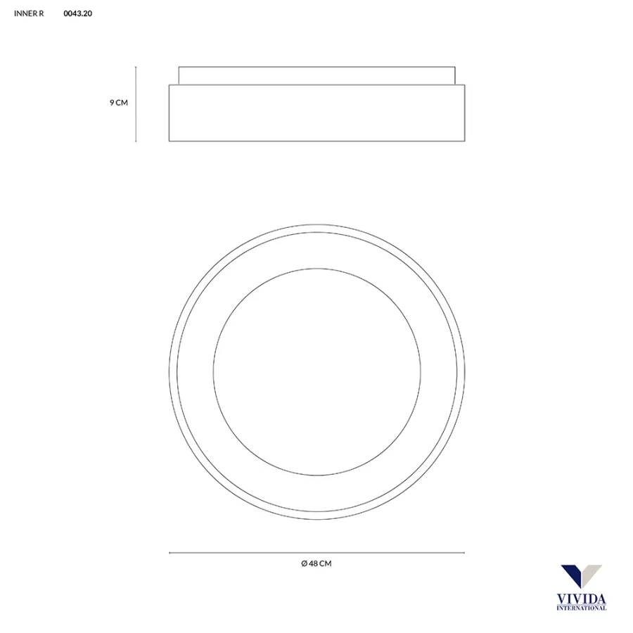 obrazek 2 Aluminiowo akrylowy plafon Inner 40W, 2400lm, 3000K