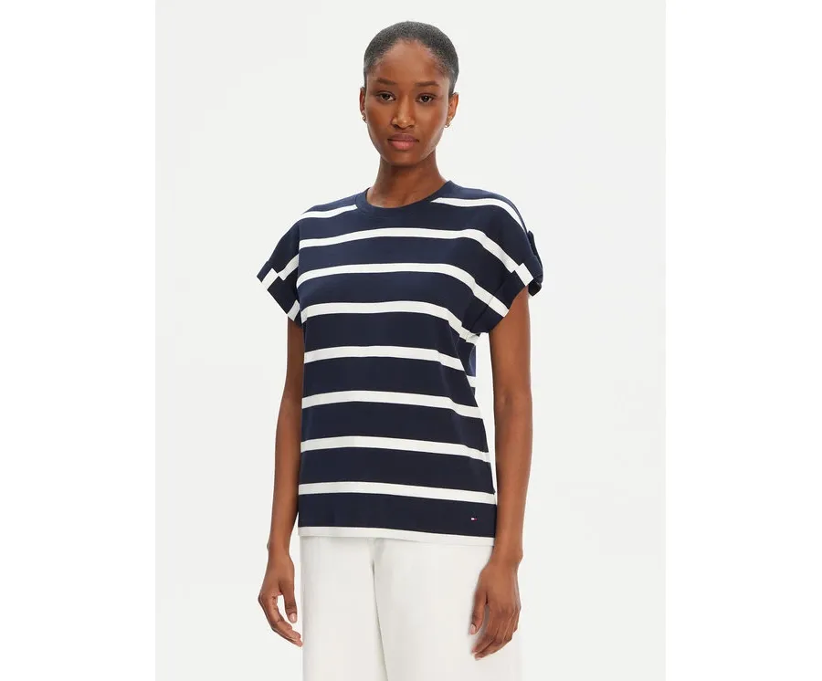 obrazek 1 Tommy Hilfiger T-Shirt Gold Button WW0WW45628 Granatowy Regular Fit