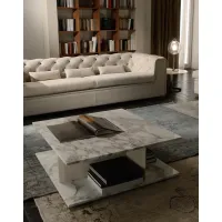 Zdjęcie Ekskluzywny stolik kawowy z marmurową podstawą i blatem