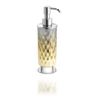 Picture Crystal soap dispenser with a fine hexagonal pattern for a stylish bathroom - Il Paralume Marina