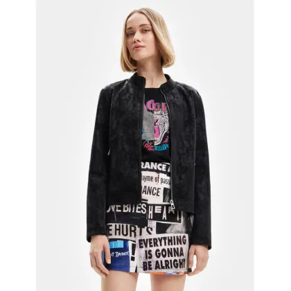 Zdjęcie Desigual Kurtka z imitacji skóry Detroit 23SWEW02 Czarny Regular Fit