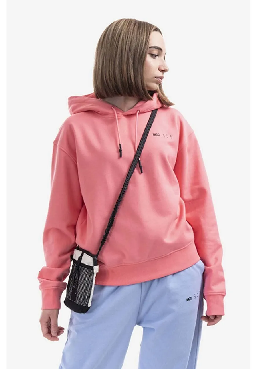 obrazek 1 MCQ bluza bawełniana damska kolor różowy z kapturem gładka 624673RSJ766126-PINK
