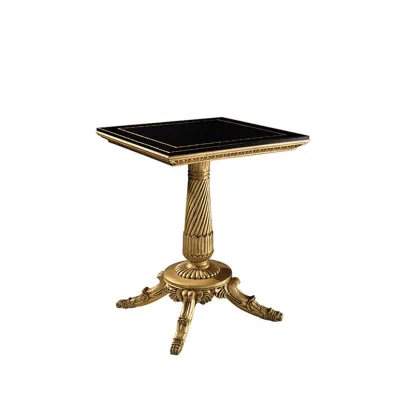 Zdjęcie Czarna skóra, złoto - elitarny stolik NICOLETA - Collecion Alexandra