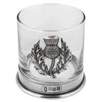 Picture Beautiful whiskey glass with Scottish thistle decoration