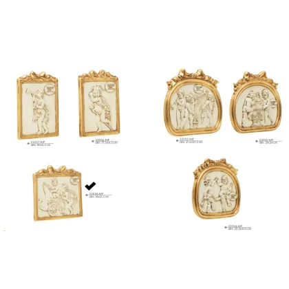 Picture Rectangular bas-relief with 2 angels on a horse-drawn carriage - Valle d'oro Patchi