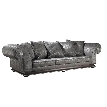 Zdjęcie Elegancka, srebrna sofa ALBA - Collecion Alexandra