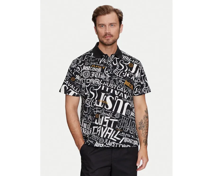 obrazek 1 Just Cavalli Polo 75OAG6R0 Czarny Regular Fit
