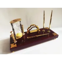Picture Desk Set with hourglass Jules Verne