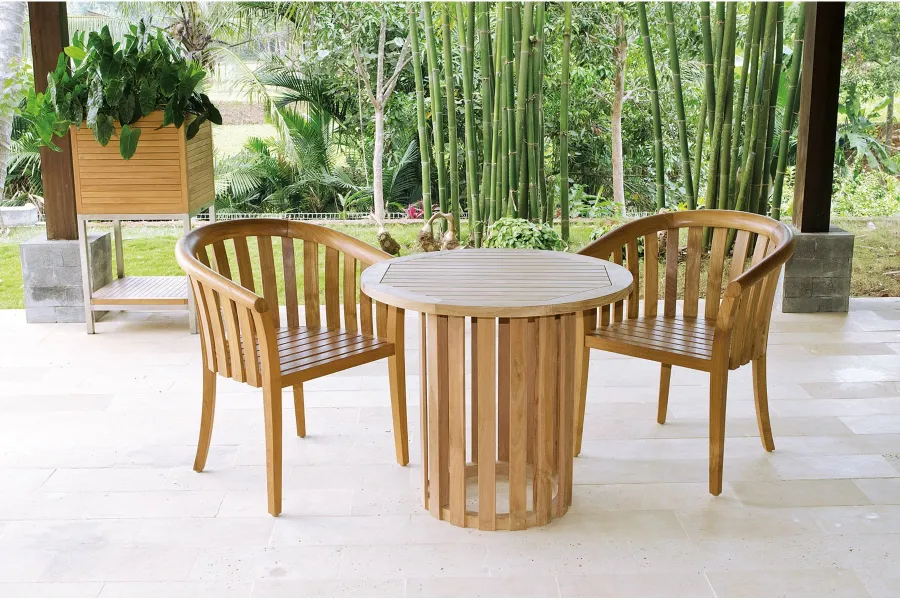 obrazek 5 Stylowy fotel do jadalni wykonany z drewna tekowego