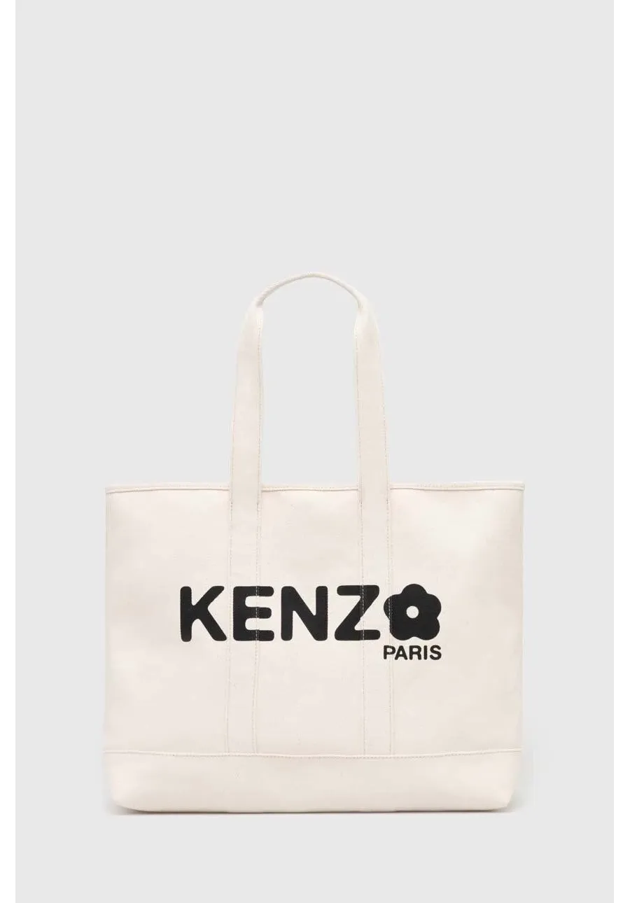 obrazek 1 Kenzo torebka bawełniana Utility Large Tote Bag kolor beżowy FE68SA911F36.03