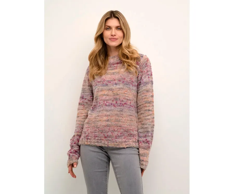 obrazek 1 Cream Sweter Crvinnah Knit 10611840 Kolorowy Straight Fit