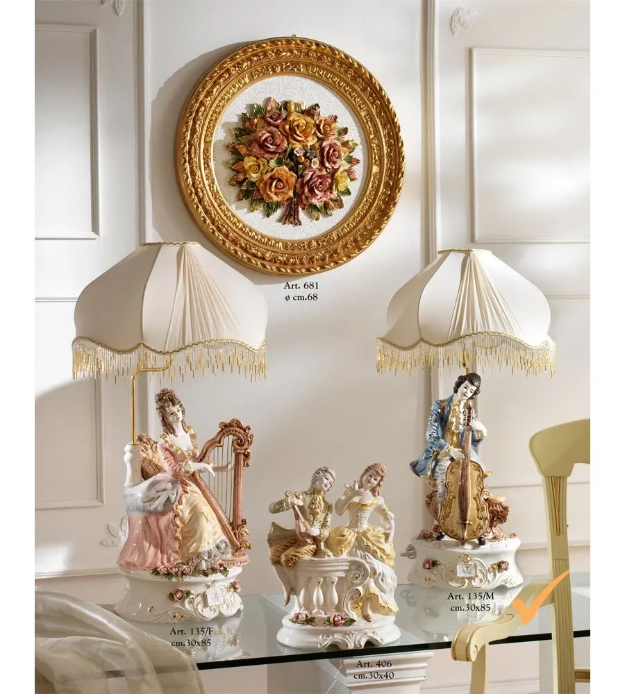 picture 1 Elegant table lamp decorated with violinist